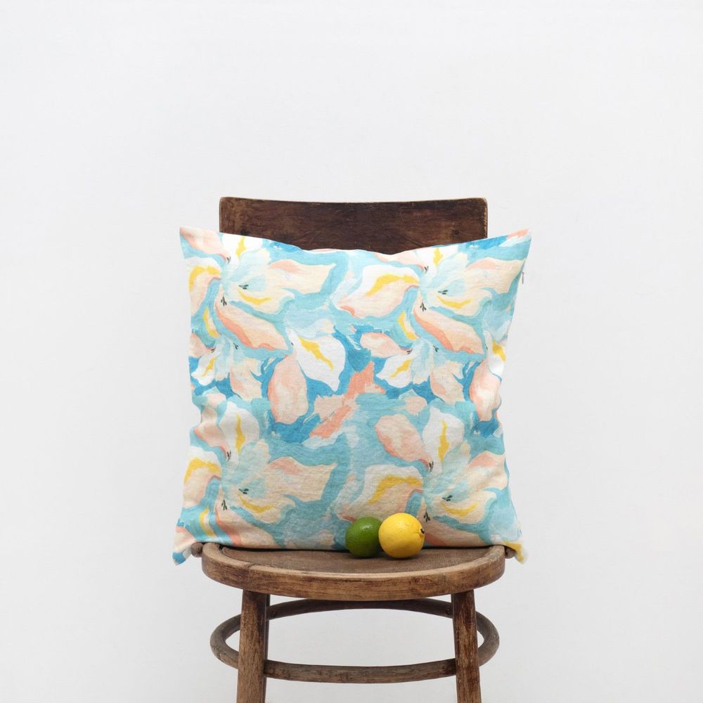 Fabric cushions - Pastel Iris Cushion Cover - LINEN TALES