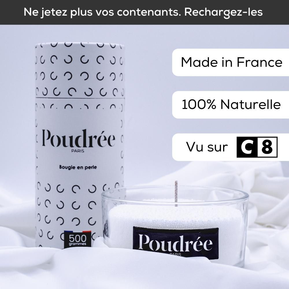 Candles - Pearled wax candle - 500gr - POUDRÉE PARIS