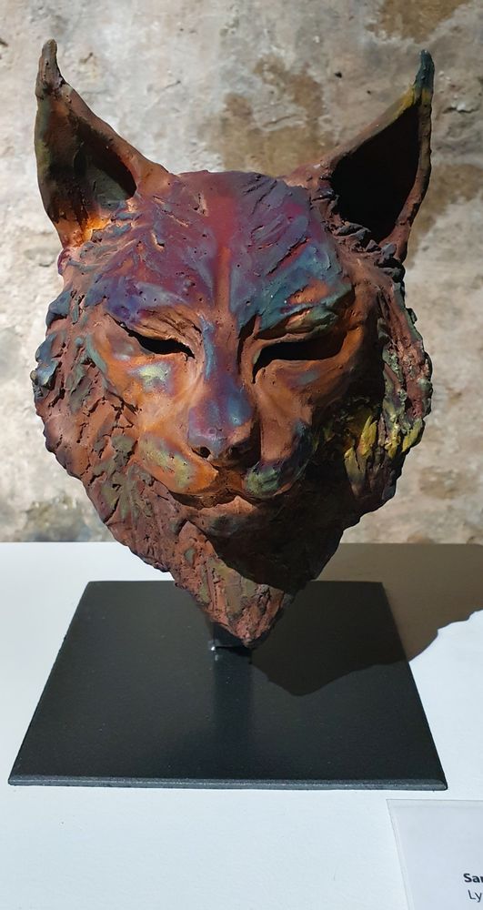 Sculptures, statuettes and miniatures - Lynx raku copper matte - SARA WEVILL ANIMAL SCULPTURE