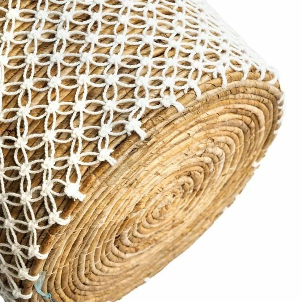 Boîtes de rangement - Le Panier Macramé Stitches Croisés - Naturel Blanc - M - BAZAR BIZAR LIVING
