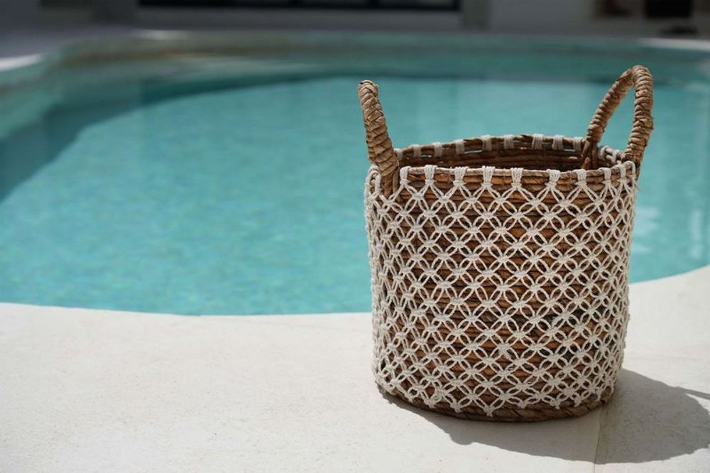 Boîtes de rangement - Le Panier Macramé Stitches Croisés - Naturel Blanc - S - BAZAR BIZAR LIVING