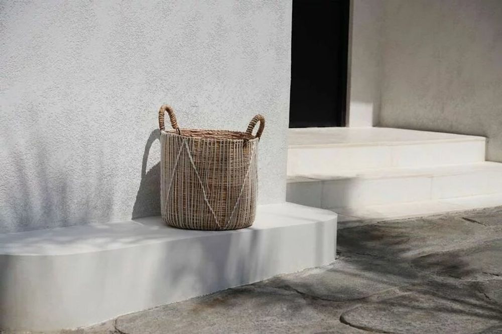 Boîtes de rangement - Le Panier Macramé Stitches Droits - Naturel Blanc - M - BAZAR BIZAR LIVING