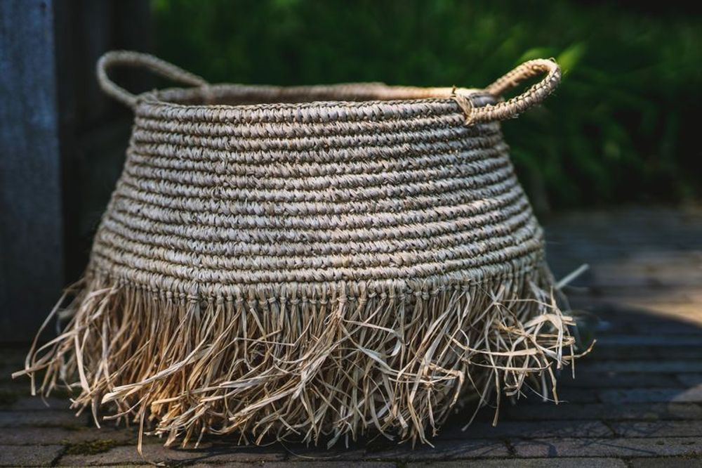 Storage boxes - The Raffia Deluxe Baskets - Natural - L - BAZAR BIZAR LIVING