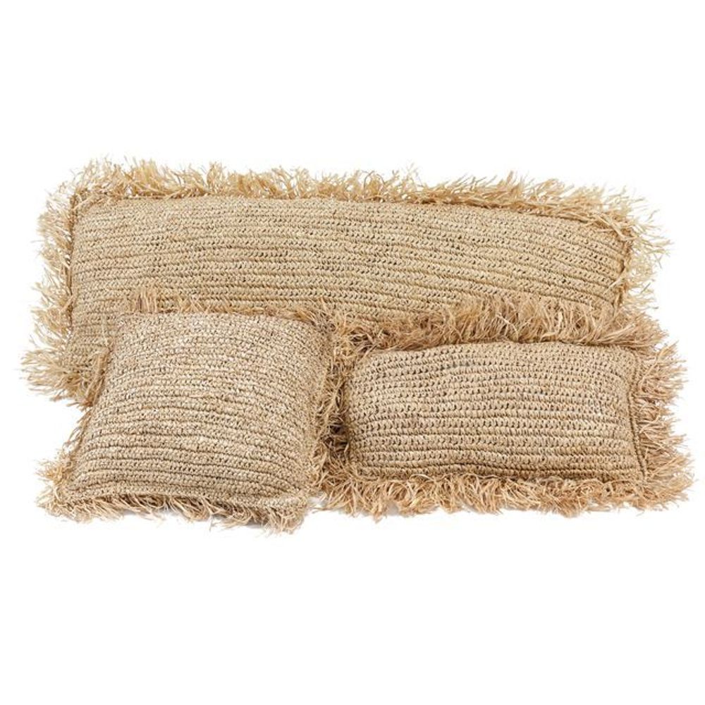 Coussins - Le Coussin Raffia Rectangulaire - Naturel - 35x100 - BAZAR BIZAR LIVING