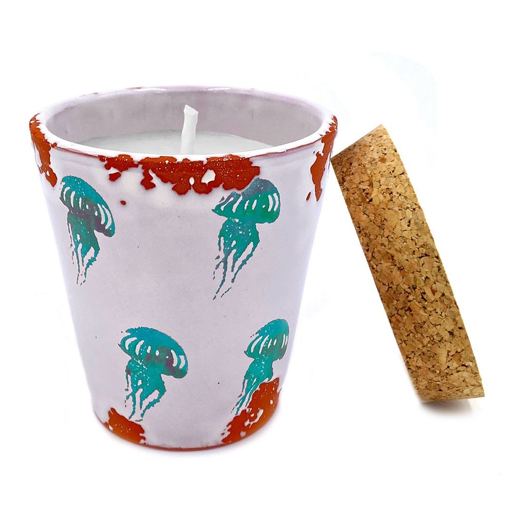 Objets de décoration - Bougie parfumée en céramique Jellyfish taille S - WAX DESIGN - BARCELONA