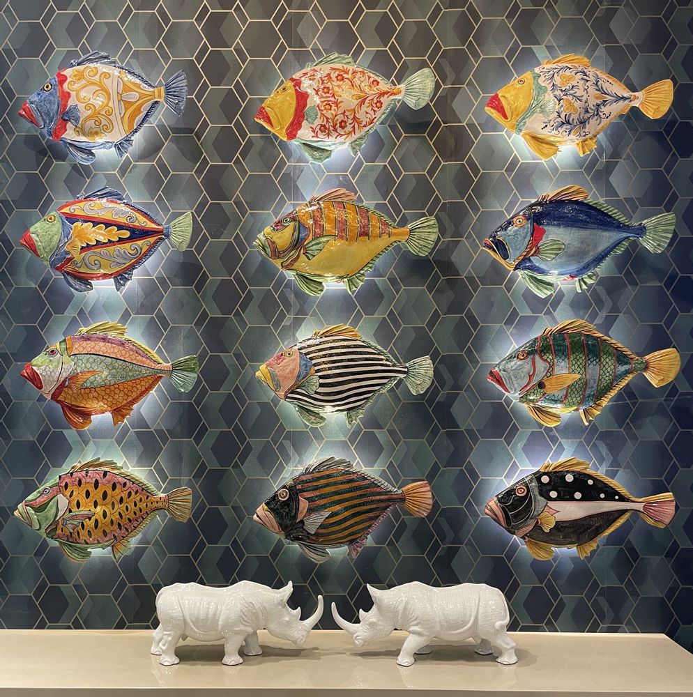 Ceramic - Ceramic fish - Wall light - GUADARTE