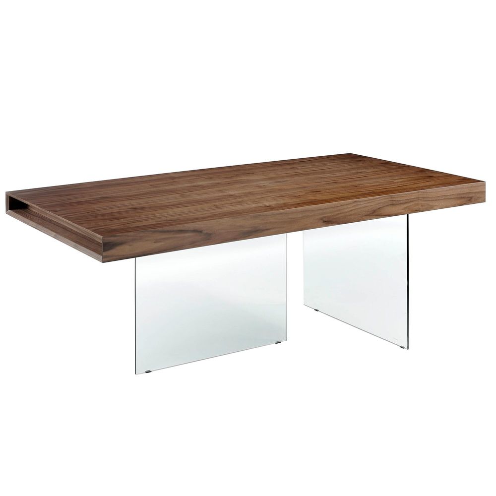Tables Salle à Manger - Table à manger en noyer avec pieds en verre - ANGEL CERDÁ