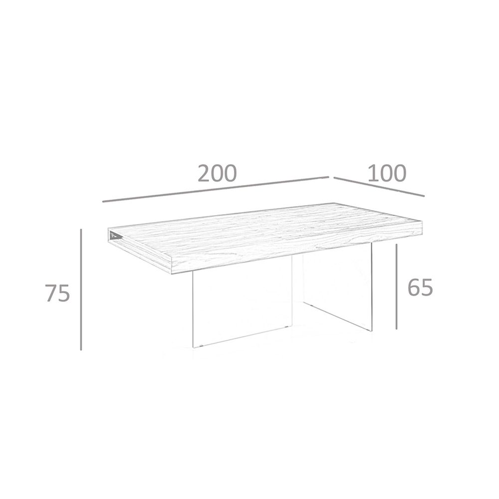 Tables Salle à Manger - Table à manger en noyer avec pieds en verre - ANGEL CERDÁ