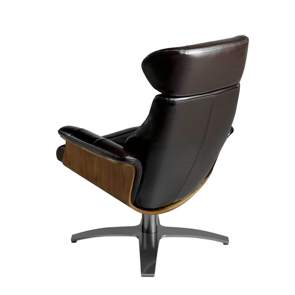 Fauteuils - Fauteuil pivotant tapissé de cuir de vachette marron - ANGEL CERDÁ