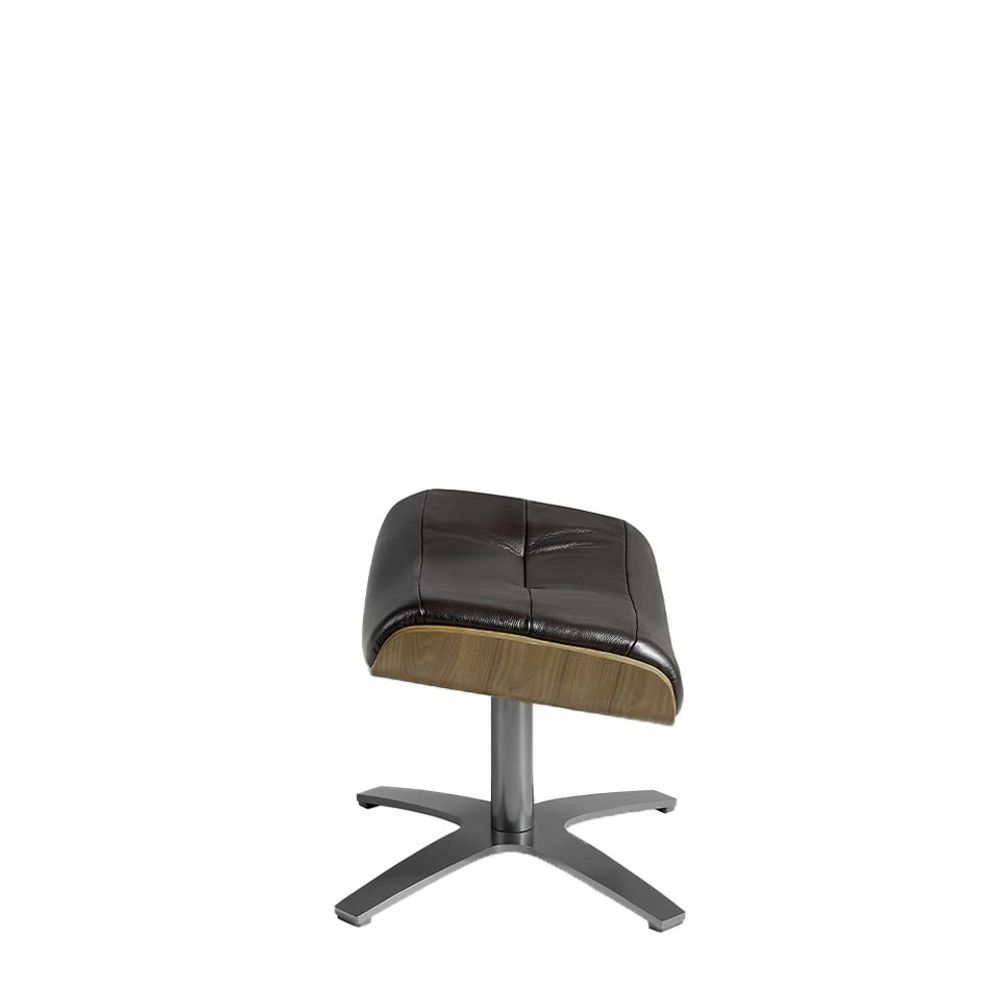Poufs - Pouf pivotant tapissé en cuir de vachette marron - ANGEL CERDÁ