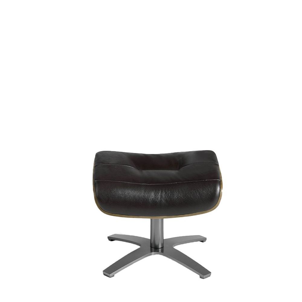 Poufs - Pouf pivotant tapissé en cuir de vachette marron - ANGEL CERDÁ