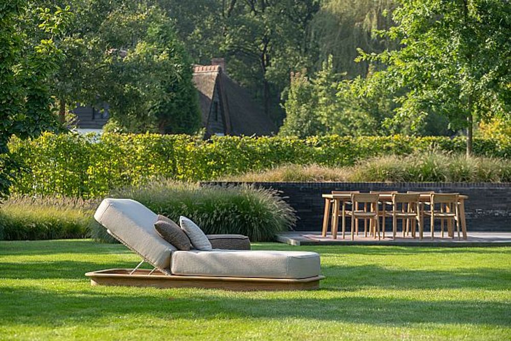 Lawn sofas - Acri Teak Sunlounger - JATI & KEBON