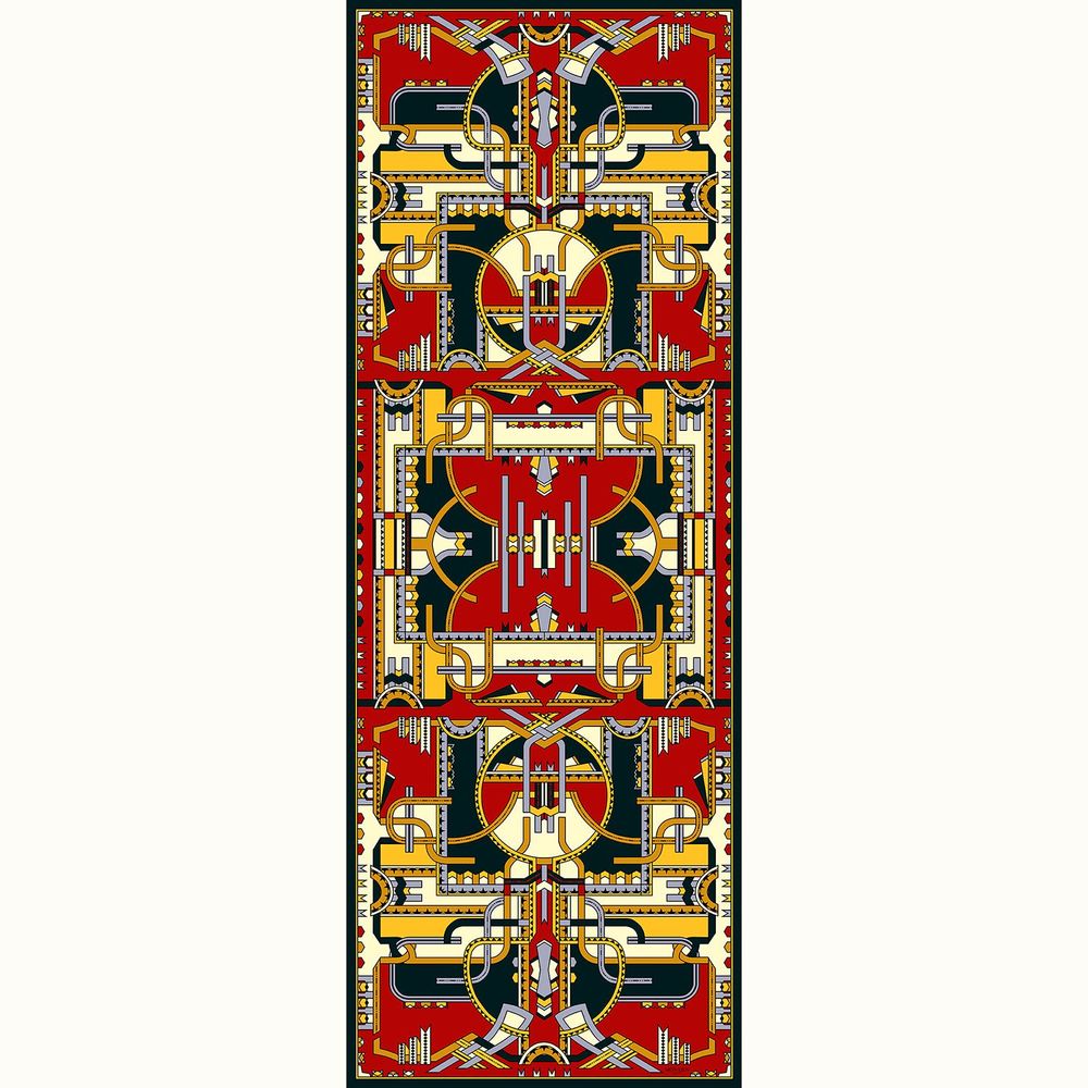 Foulards et écharpes - Étole de soie | Les rubans dansants | rouge et jaune or - MON LIEN ATELIER