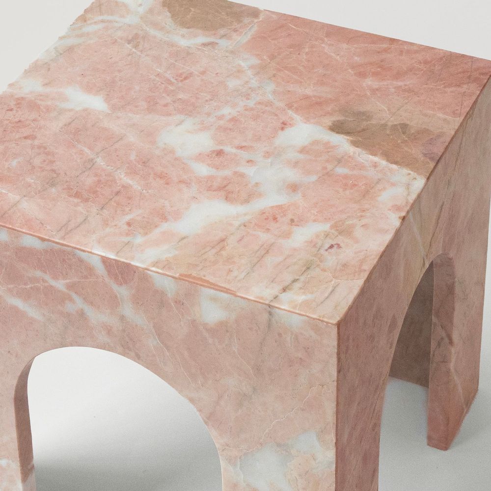 Night tables - Pink marble Arched Side Table - KIWANO CONCEPT