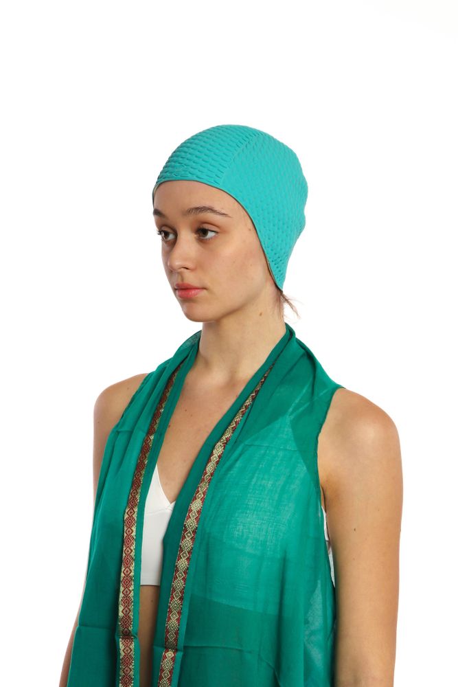 Hair accessories - Turqoise Vintage Bubble Swim Cap - KORES ACCESSORIES