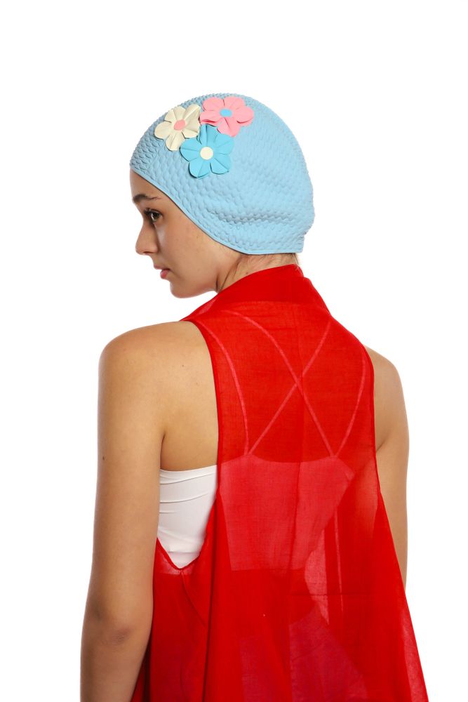 Accessoires cheveux - Bleu Bonnet Avec trois Fleurs - KORES ACCESSORIES