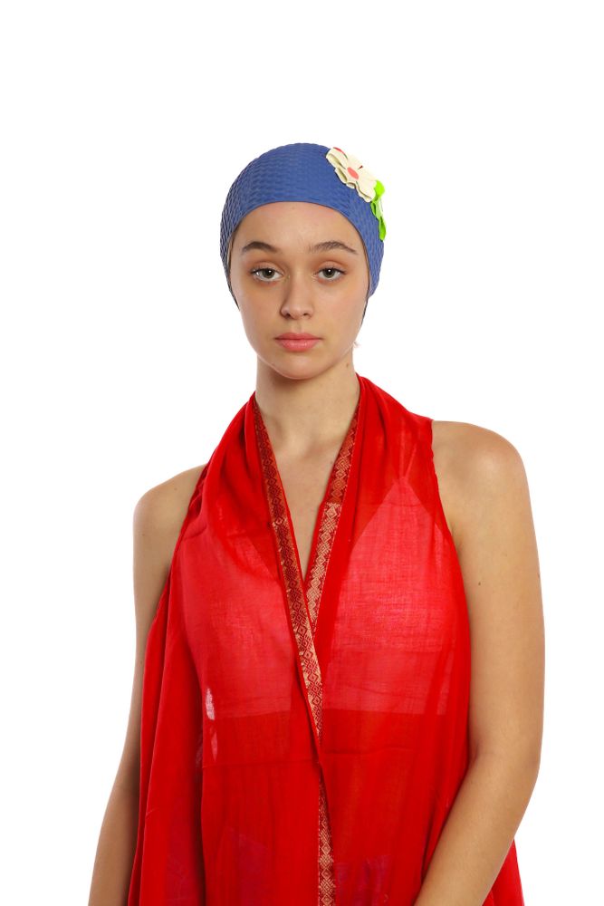 Accessoires cheveux - Bleu Bonnet Avec trois Fleurs - KORES ACCESSORIES