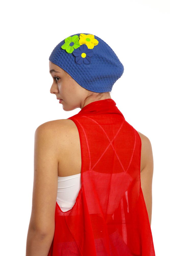 Accessoires cheveux - Bleu Bonnet Avec trois Fleurs - KORES ACCESSORIES