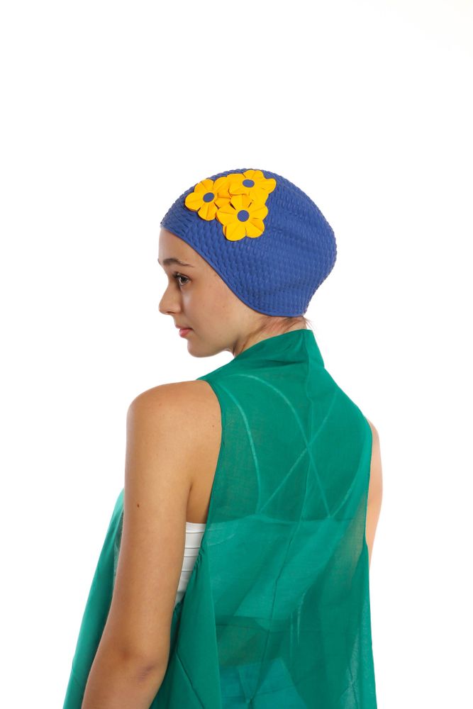 Accessoires cheveux - Bleu Bonnet Avec trois Fleurs - KORES ACCESSORIES