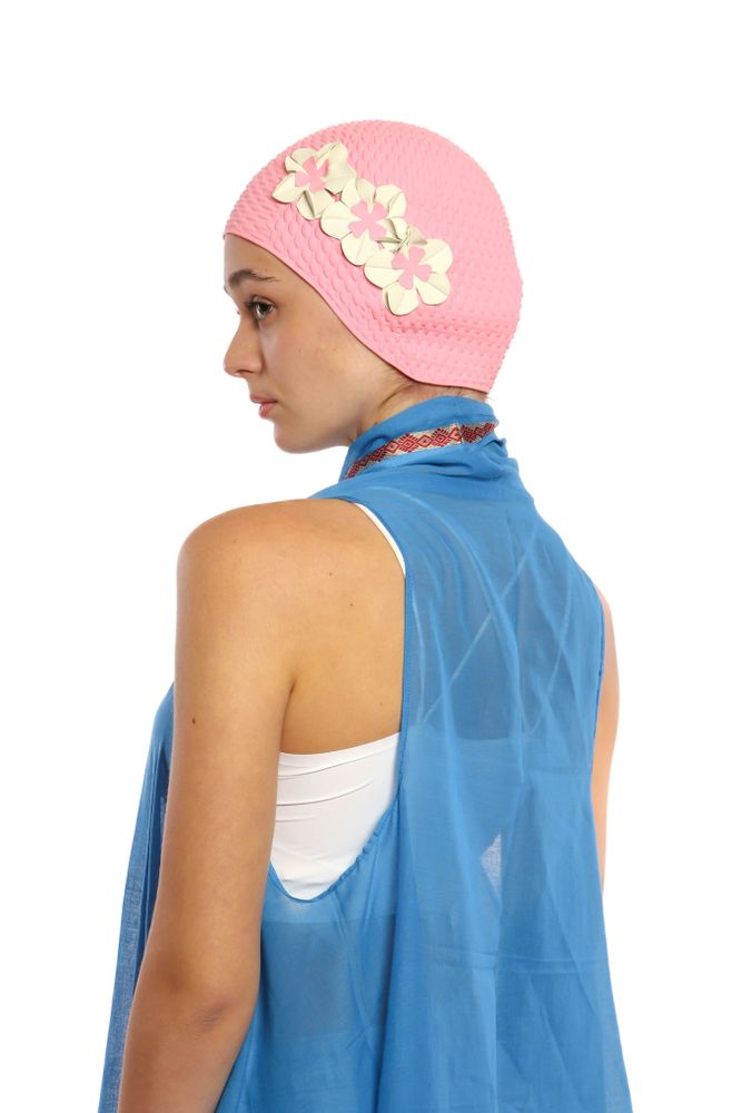 Hair accessories - Pink Vintage 3 Flowers Swim Cap - KORES ACCESSORIES