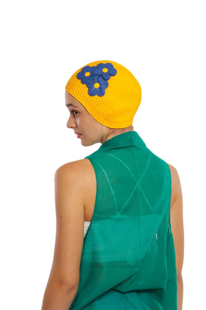 Accessoires cheveux - Orange Bonnet Avec trois Fleurs - KORES ACCESSORIES