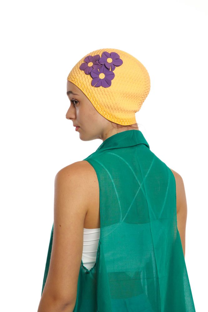 Accessoires cheveux - Beige Bonnet Avec trois Fleurs - KORES ACCESSORIES