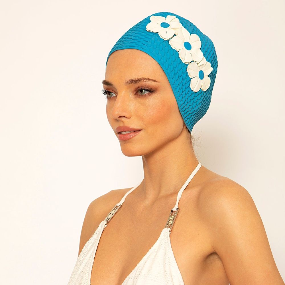 Accessoires cheveux - Bleu Bonnet Avec trois Fleurs - KORES ACCESSORIES
