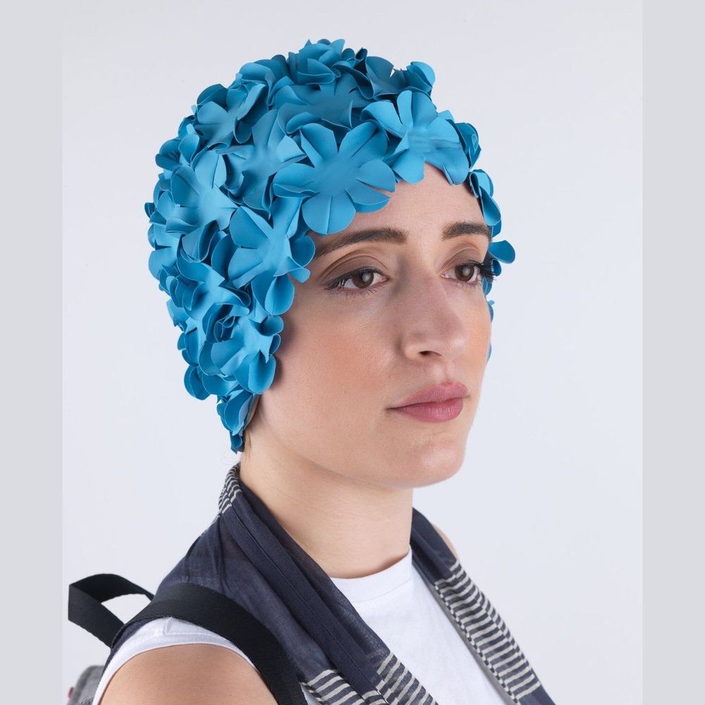 Accessoires cheveux - Bleu Bonnet de Bain Fleurs Une couleur - KORES ACCESSORIES