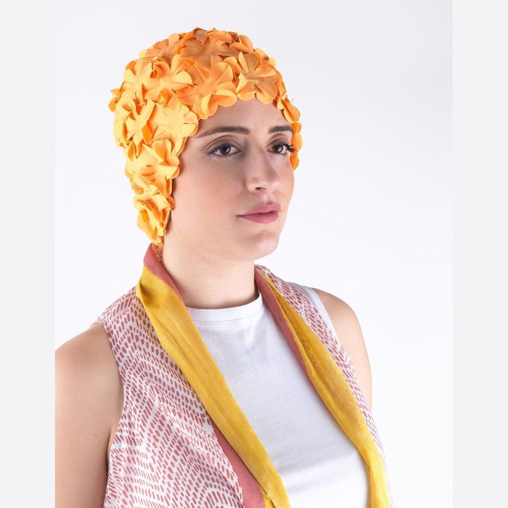 Accessoires cheveux - Orange Bonnet de Bain Fleurs Une couleur - KORES ACCESSORIES