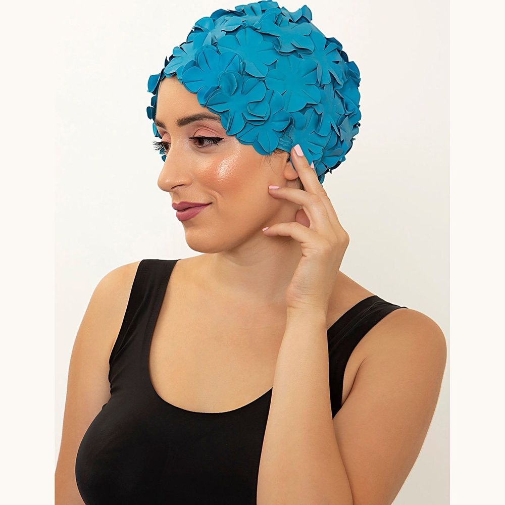 Hair accessories - Vintage Ocean Blue Swim Cap - KORES ACCESSORIES