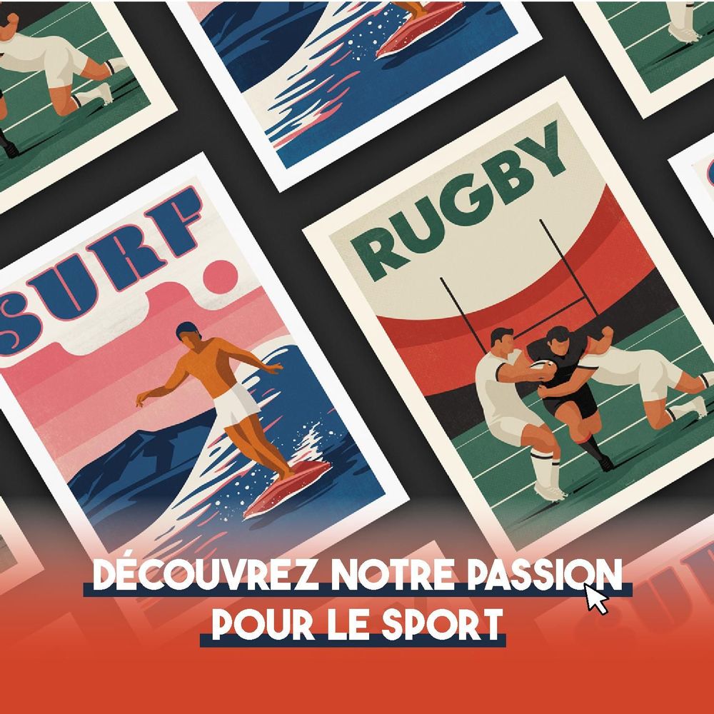 Affiches - AFFICHES ILLUSTRATIONS DE SPORTS - CADRIMAGES