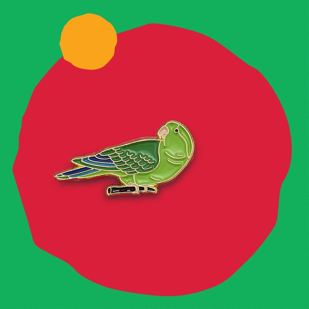 Brooches - Pin Green Parrot - PINPINPIN.IT