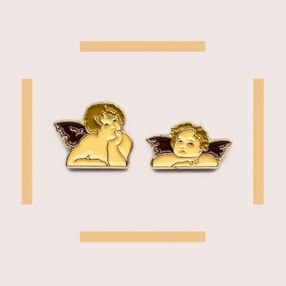 Broches - Lot de 2 épingles La Madone Sixtine - Raphaël, 1512-1513 - PINPINPIN.IT