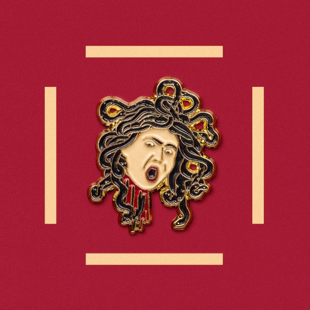 Brooches - Pin Medusa - Caravaggio, 1597 - PINPINPIN.IT