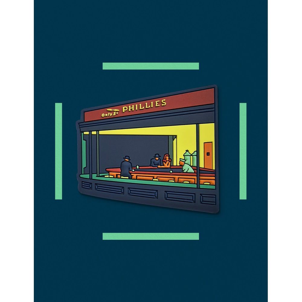 Decorative objects - PVC Magnet Nighthawks - Edward Hopper, 1942 - PINPINPIN.IT