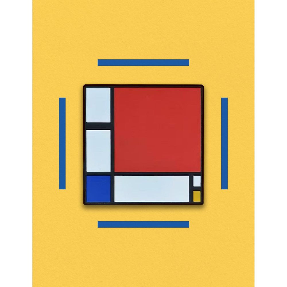 Objets de décoration - Composition magnétique en PVC avec rouge, bleu et jaune - Piet Mondrian, 1930 - PINPINPIN.IT