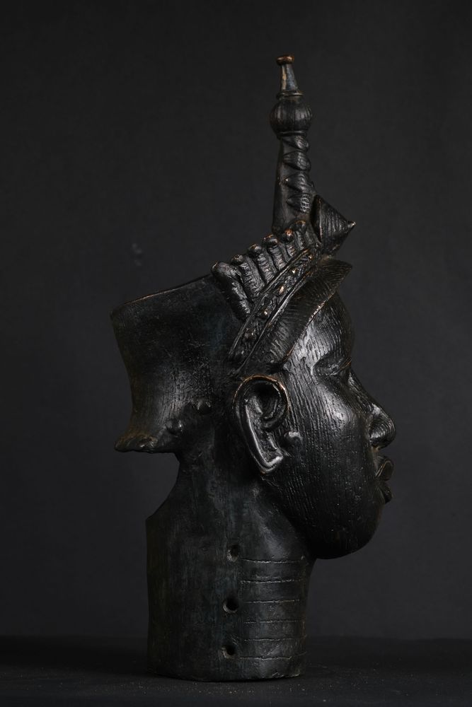 Unique pieces - Bronze king commemorative head, IFE dynasty, Benin kingdom, Nigeria - QUINTESSENCE AFRICAINE