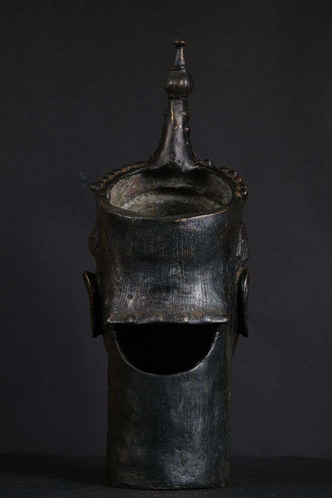 Unique pieces - Bronze king commemorative head, IFE dynasty, Benin kingdom, Nigeria - QUINTESSENCE AFRICAINE