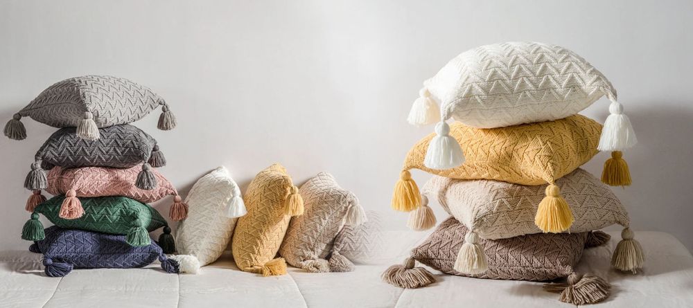 Comforters and pillows - Knitted pillows - SACHDEVA FABRIC WORLD PVT LTD.