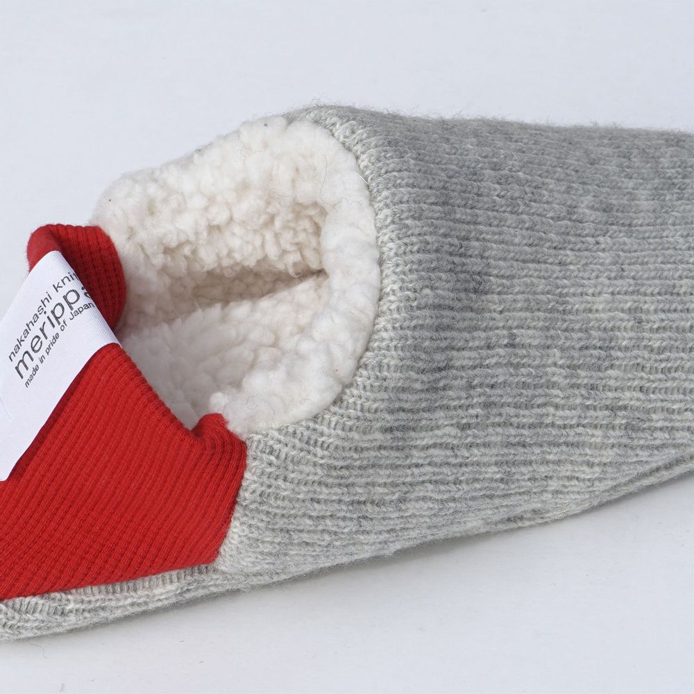 Gifts - JAPAN MADE Reversible room shoes Quarter knit x Sheep boa - MERIPPA