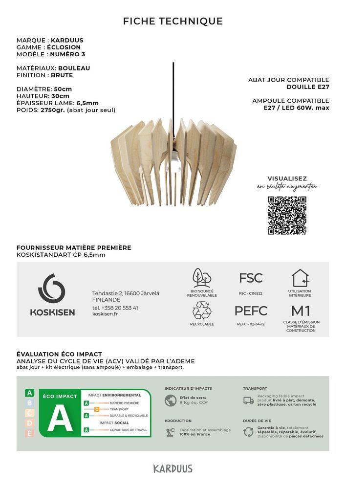 Decorative objects - lampe shade ECLOSION n°3 | natural birch - KARDUUS