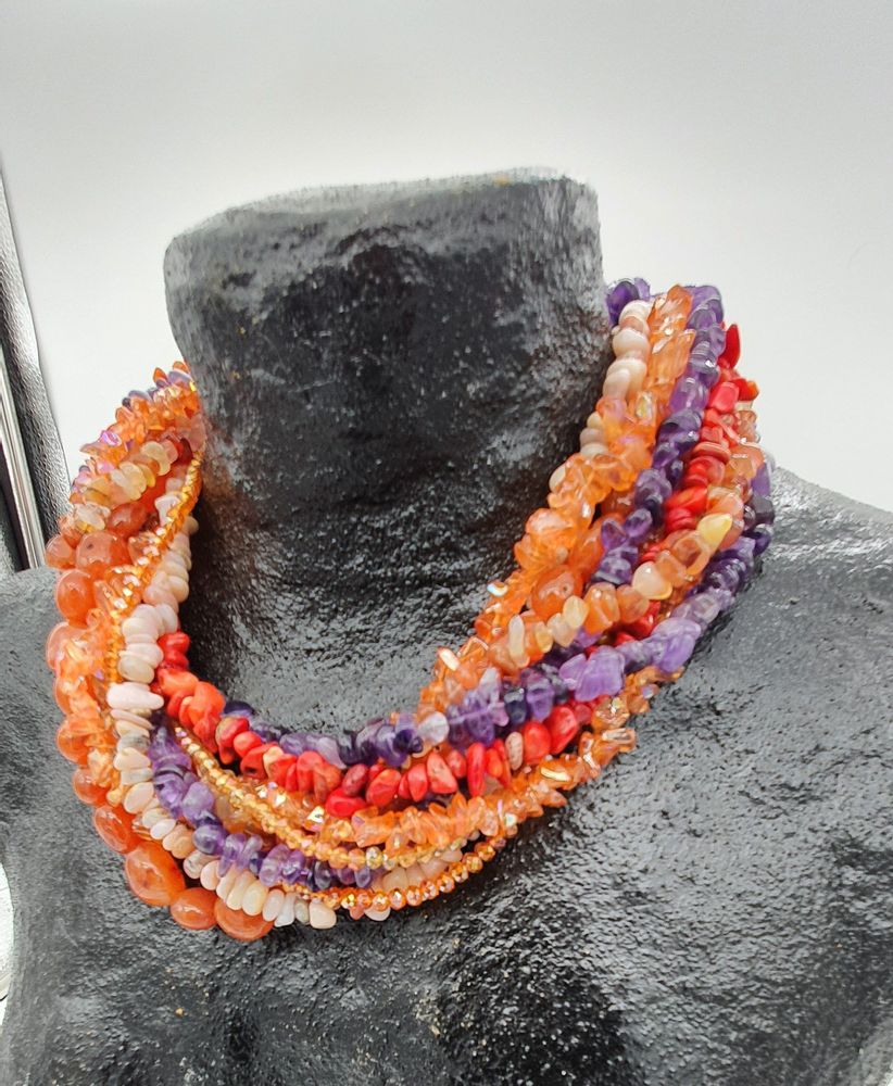 Jewelry - AUTUMN ORANGE NECKLACE - LE DELLI SANTI