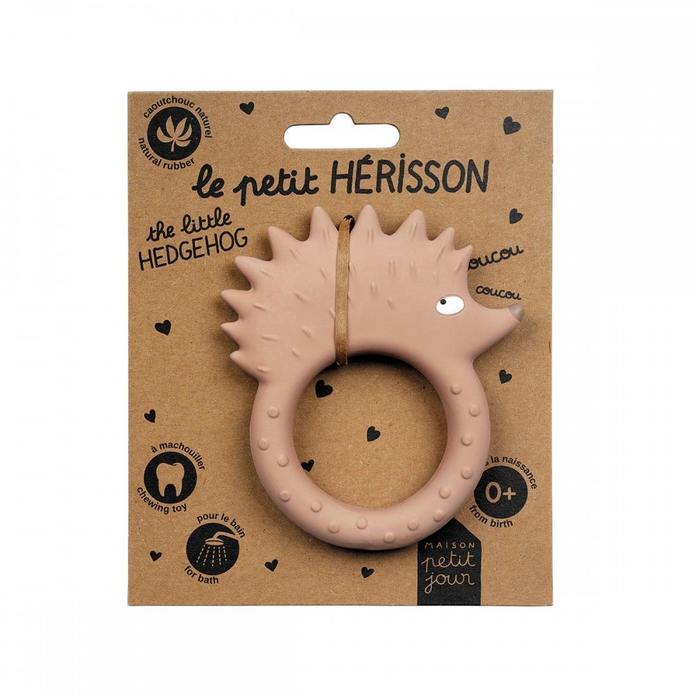 Children's bathtime - Natural rubber teething ring - hedgehog - PETIT JOUR PARIS