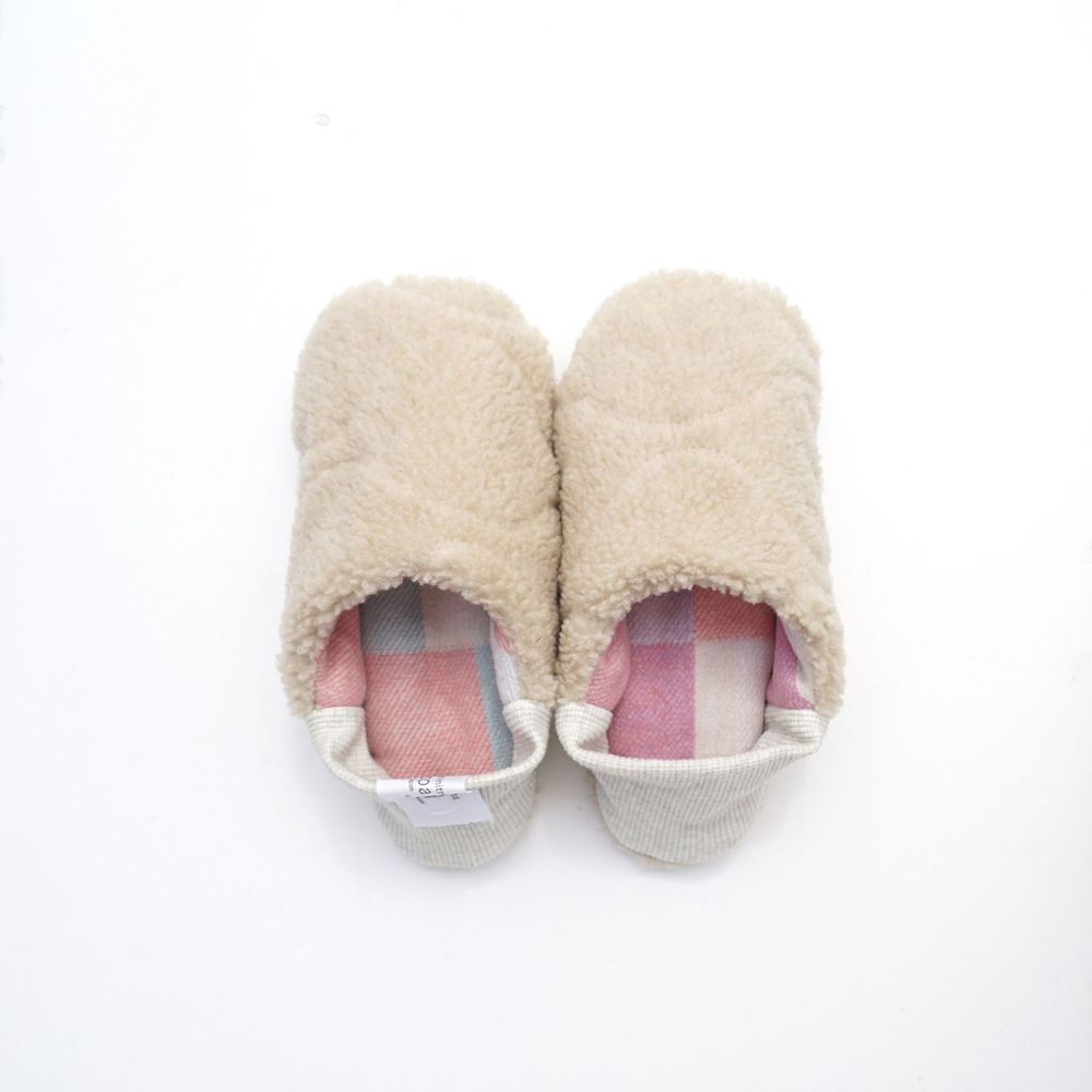 Gifts - JAPAN MADE Reversible room shoes / Patchwork x Quilted boa - MERIPPA