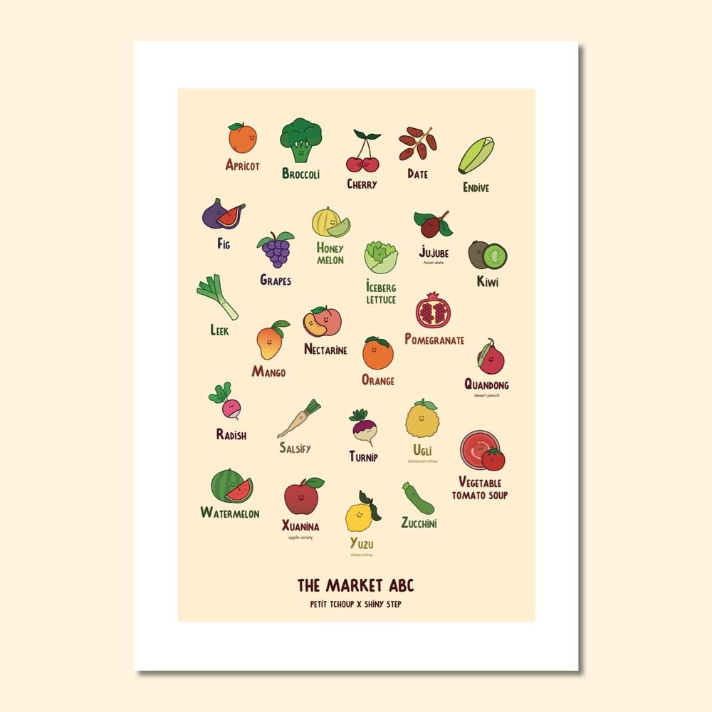 Children's decorative items - A3 poster - the market ABC - TSSxPT - SHINY STEP