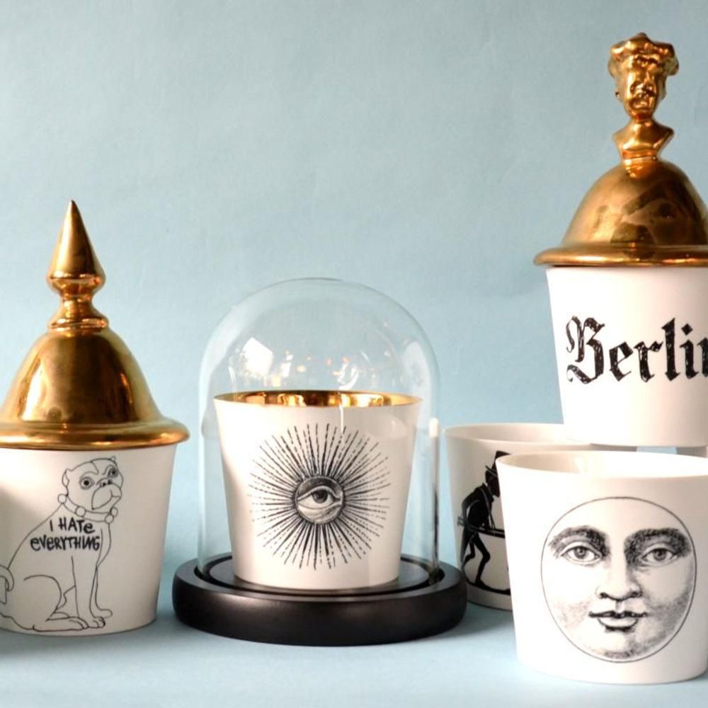 Bougies - Bougie Parfumée avec couvercle doré - KÜHN KERAMIK