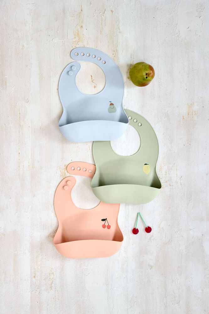 Children's mealtime - LÄSSIG Silicone Bib Happy Fruits - LASSIG GMBH