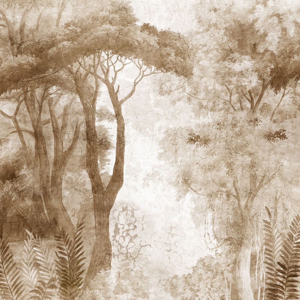 Revêtements muraux - Papier peint panoramique - Les sentiers de Bonnieux Sépia - ANANBÔ
