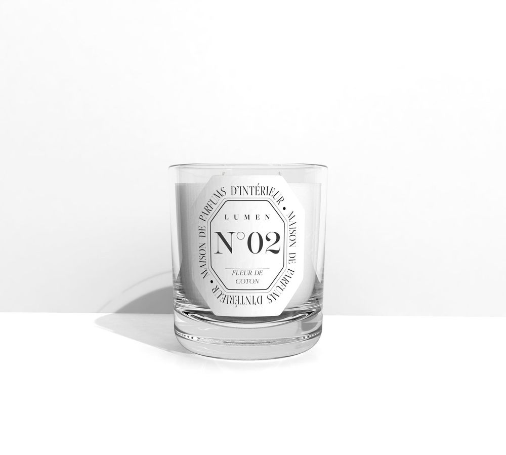 Candles - Scented Candle 180g N°02 - Cotton Flower - LUMEN • MAISON DE PARFUMS D'INTÉRIEUR