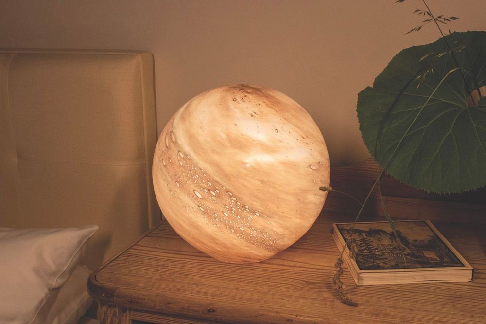 Table lamps - GL001 Jupiter Pink Glass Lamp - L.GLOW HOME
